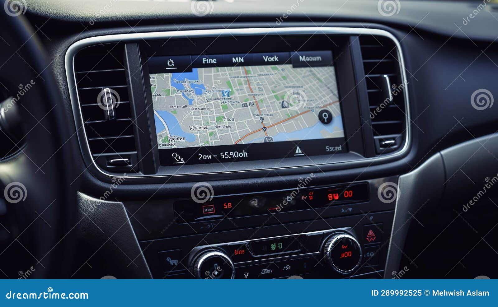 A Photo of a Car Rental Navigation System Stock Illustration