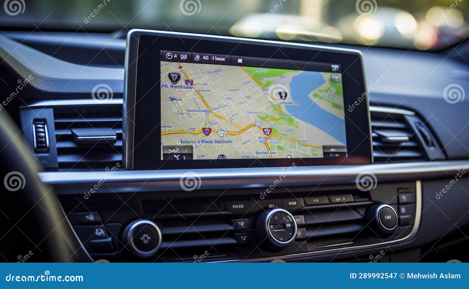 A Photo of a Car Rental Navigation System Stock Illustration