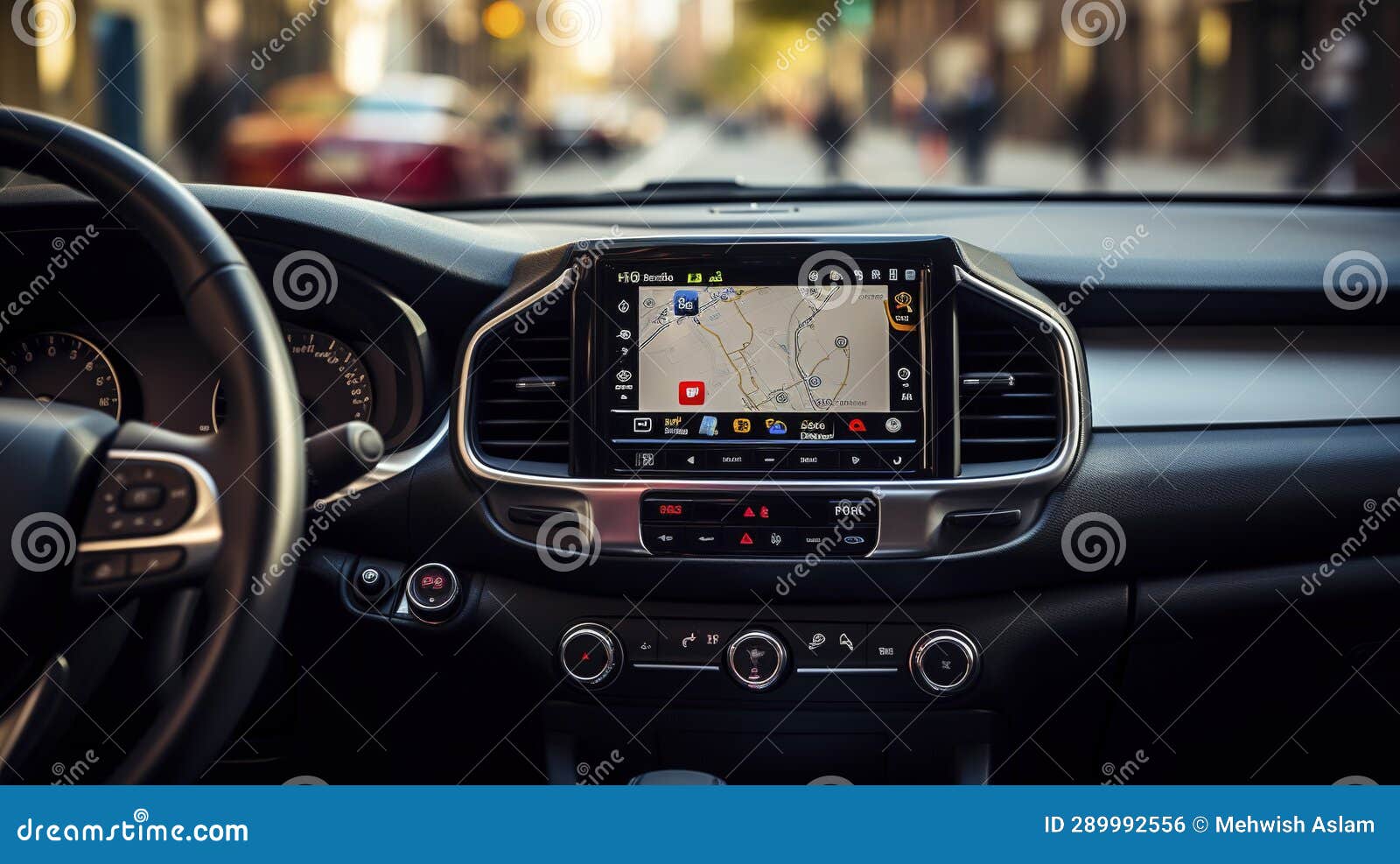 A Photo of a Car Rental Navigation System Stock Illustration