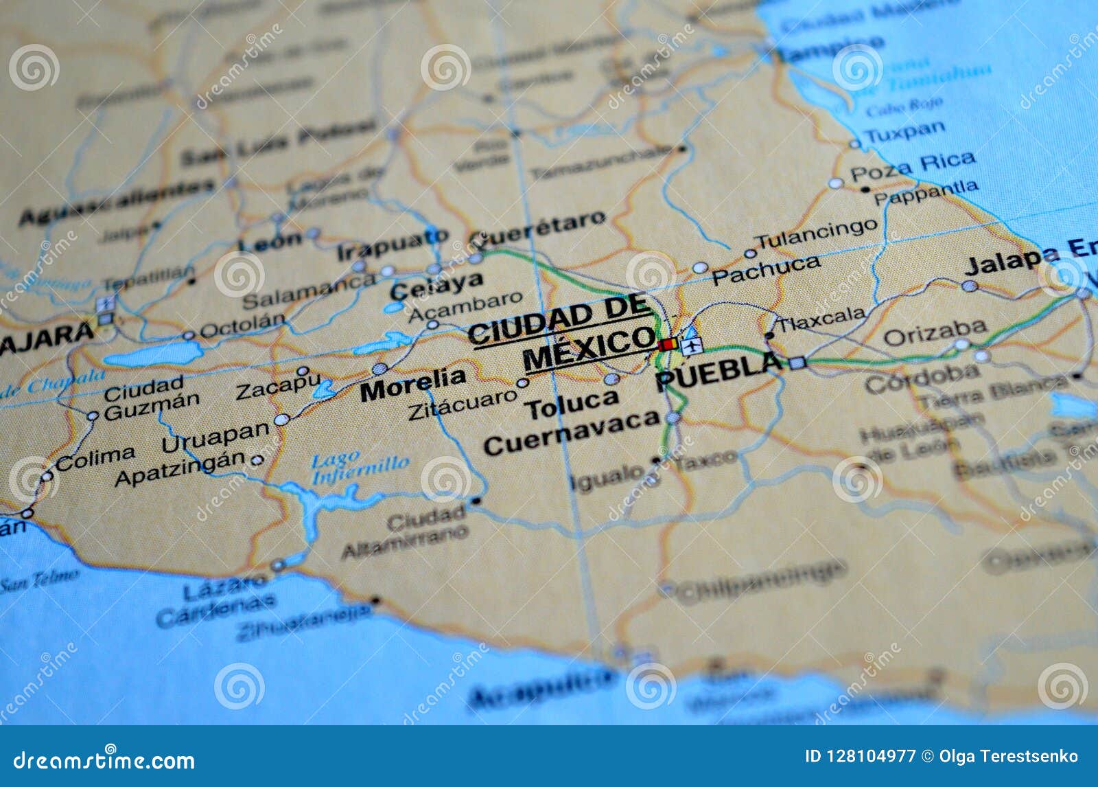A Photo Of Ciudad De Mexico On A Map Stock Image Image Of Roads