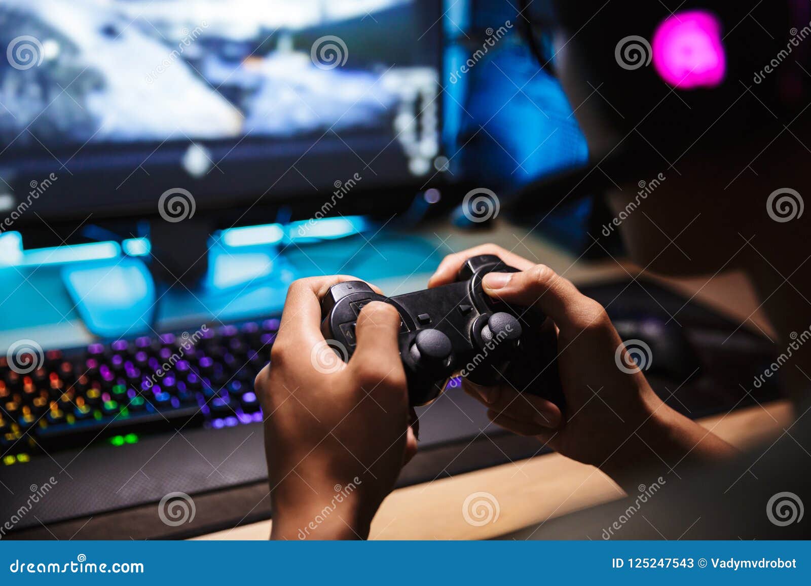 Asian beautiful Esport woman gamer play online video game on computer.  Attractive young girl gaming loser player feeling frustrated and angry  while broadcast live streaming playing cyber tournament. photo – Adult Image