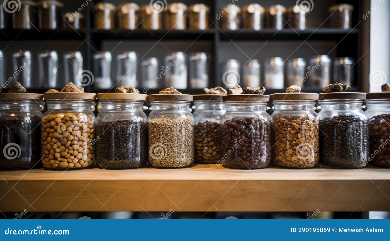 A Photo of Coffee Shop Coffee Beans Storage Stock Illustration