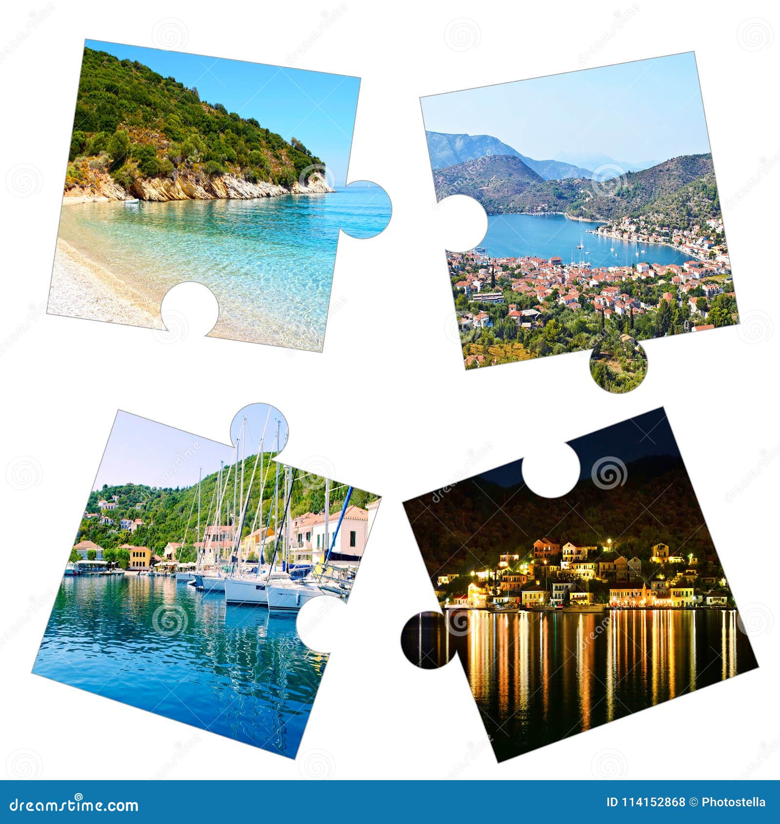 Photo Collage of Ithaca Ionian Islands Greece Stock Photo - Image of ...