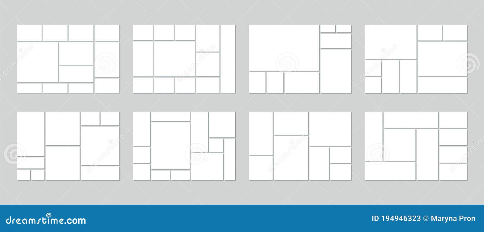 Simple Rectangle Collage Blank Classic Collage Template and Ideas for  Design