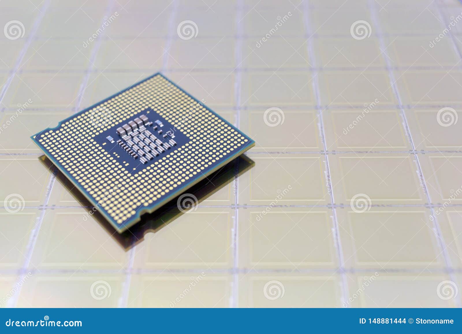 Photo of a Computer Chip CPU Put on Silicon Wafer with Microchip Stock  Photo - Image of digital, engineering: 148881444
