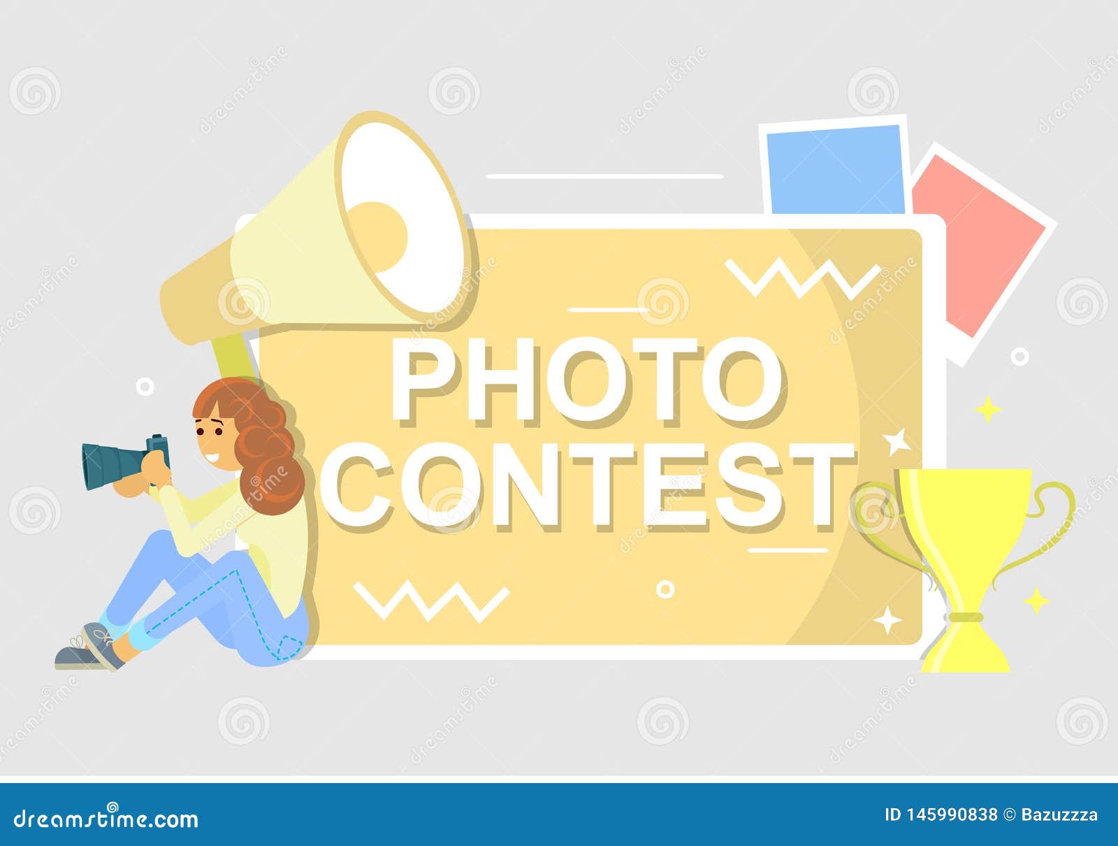 photo contest poster,  flat style  
