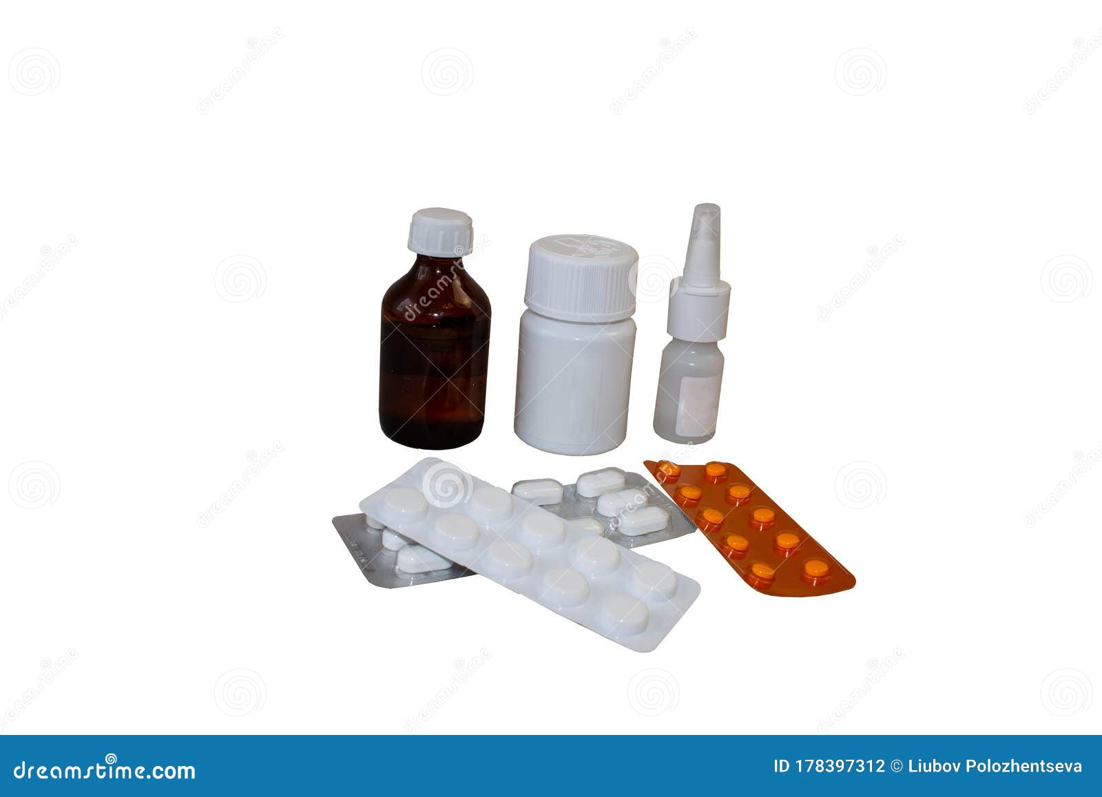 photo cut out tablets, drugs on a white background, 