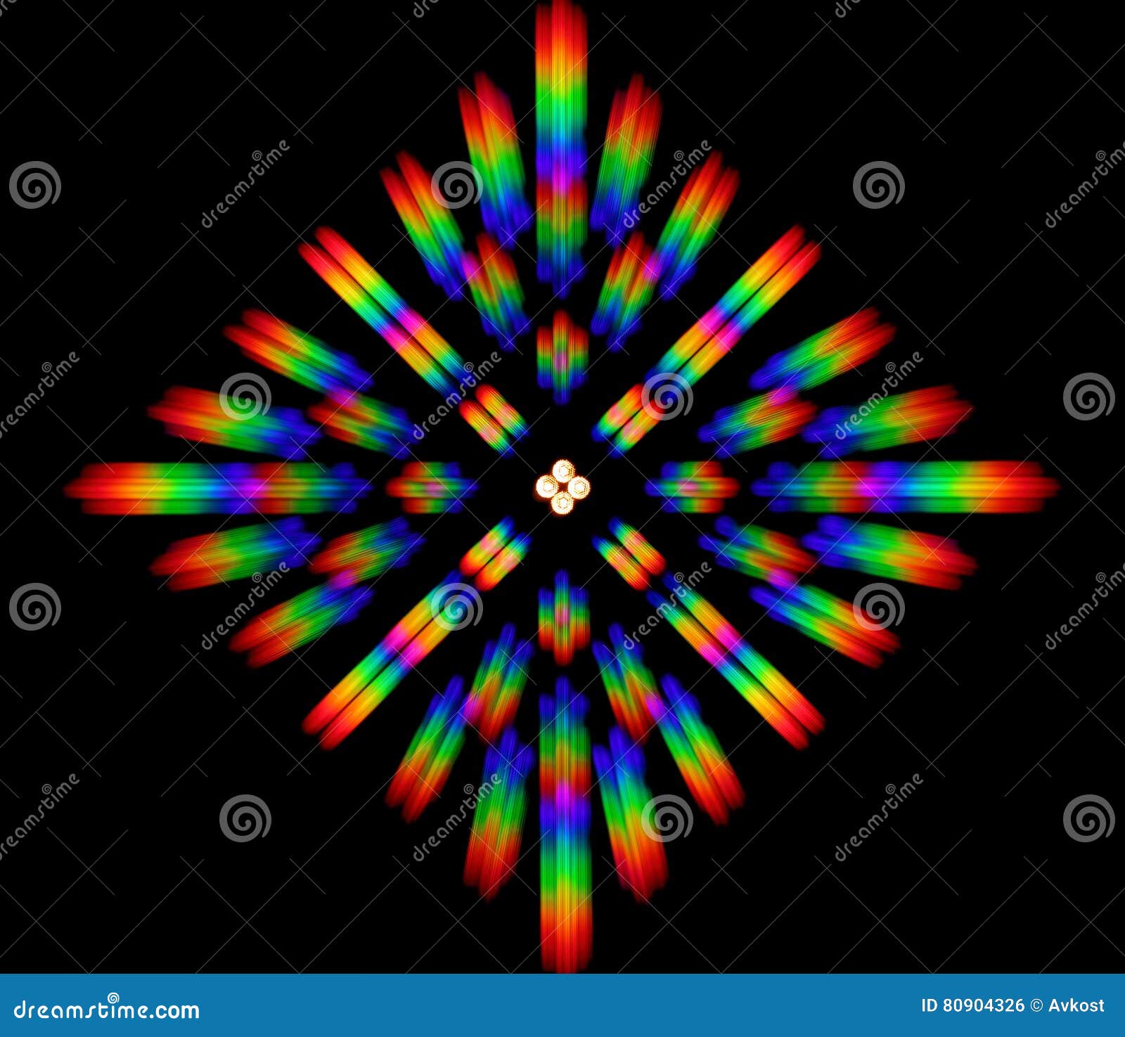 Photo of the Diffraction Pattern of LED Array Light, Comprising a ...
