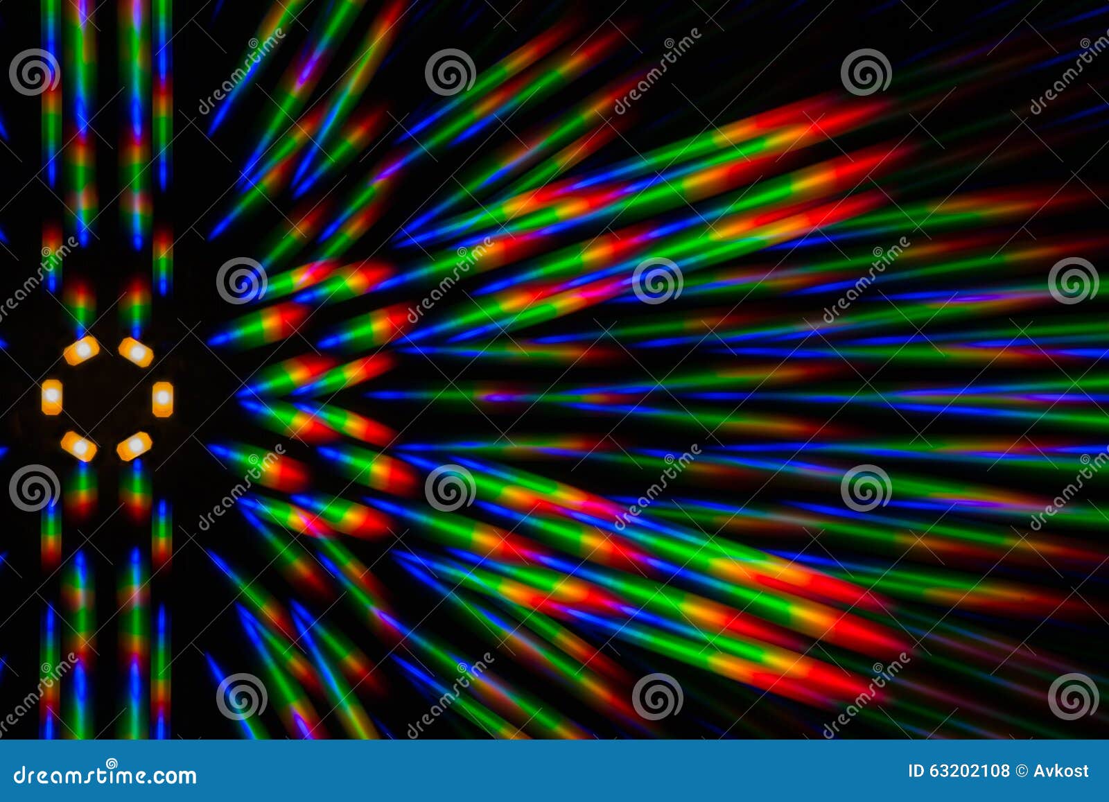 photo diffraction pattern of the led array, obtained by the grating