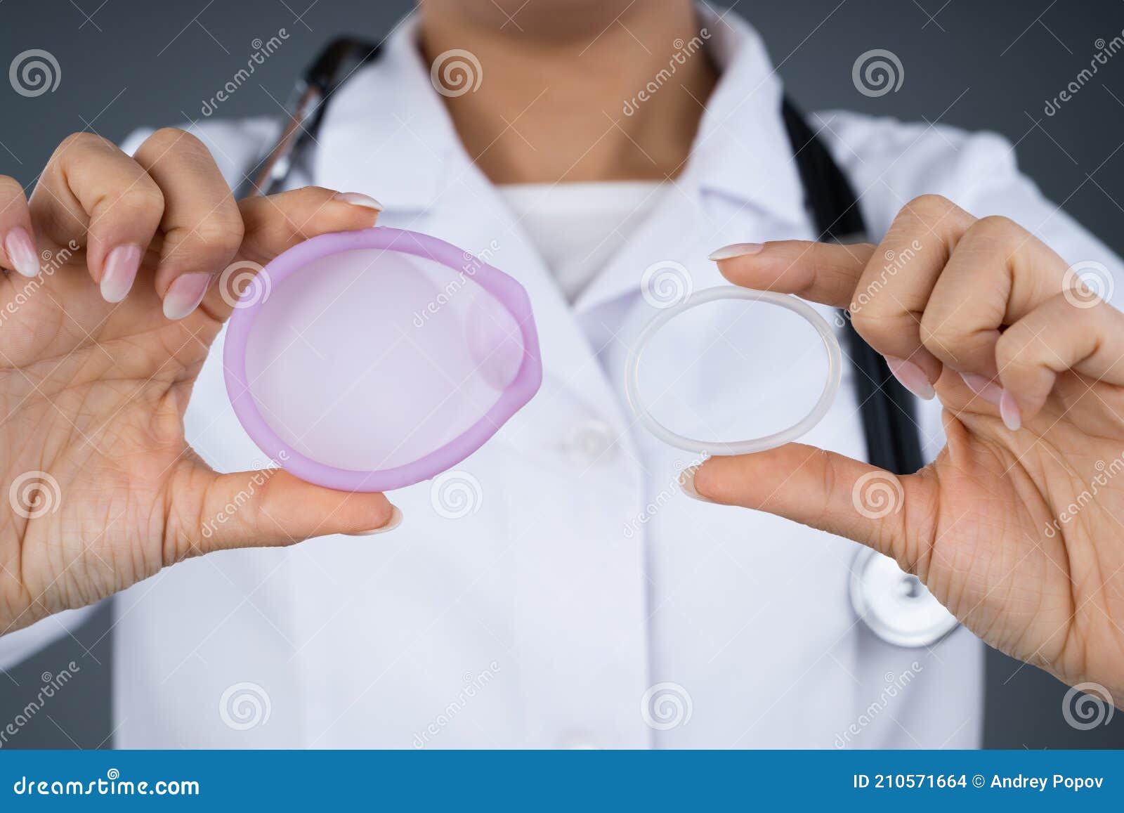 doctor holding diaphragm and vaginal ring