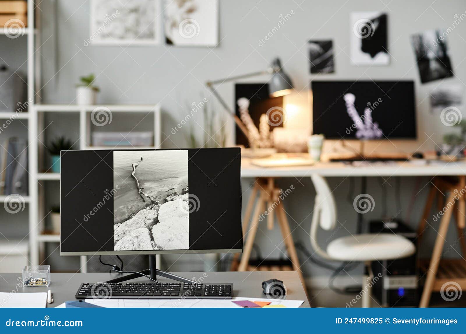 Photo Editing Workstation in Office Stock Image Image of home