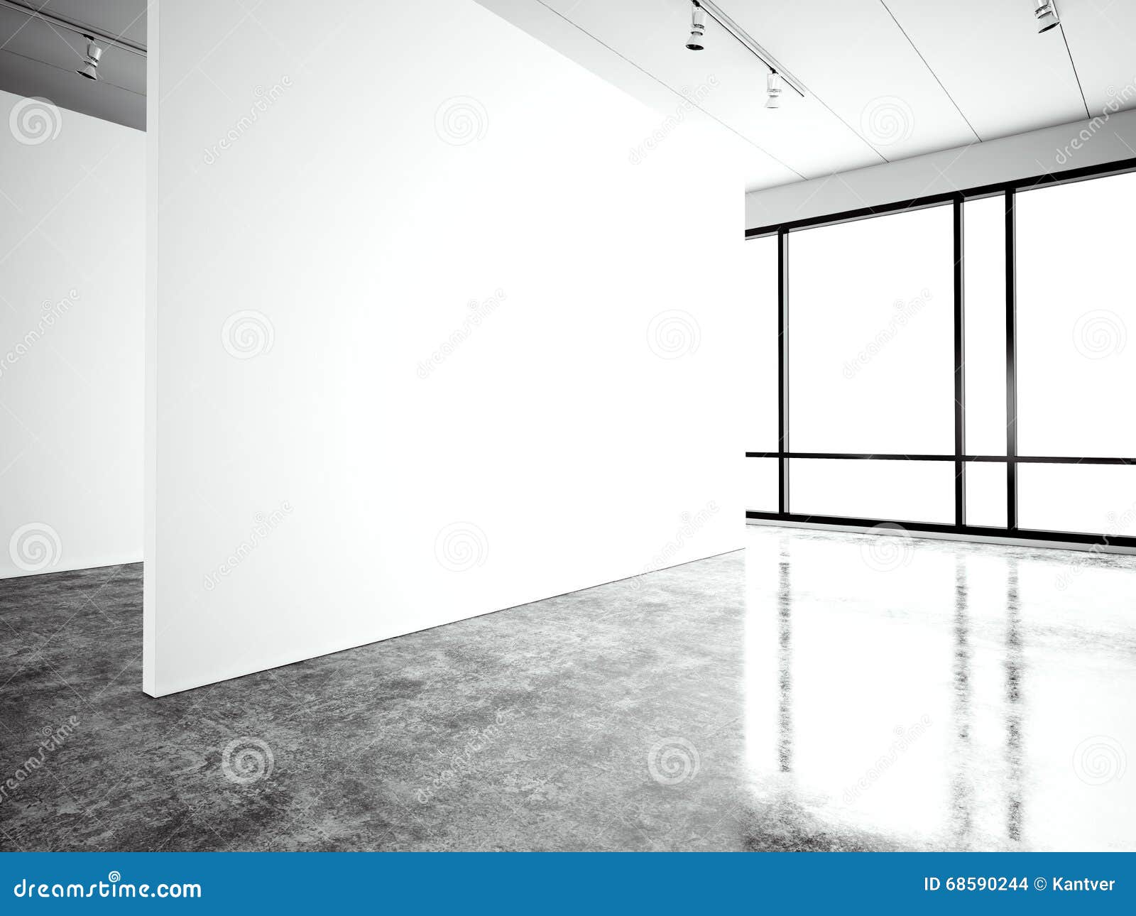 photo exposition modern gallery,open space. blank white empty canvas contemporary industrial place.simply interior loft