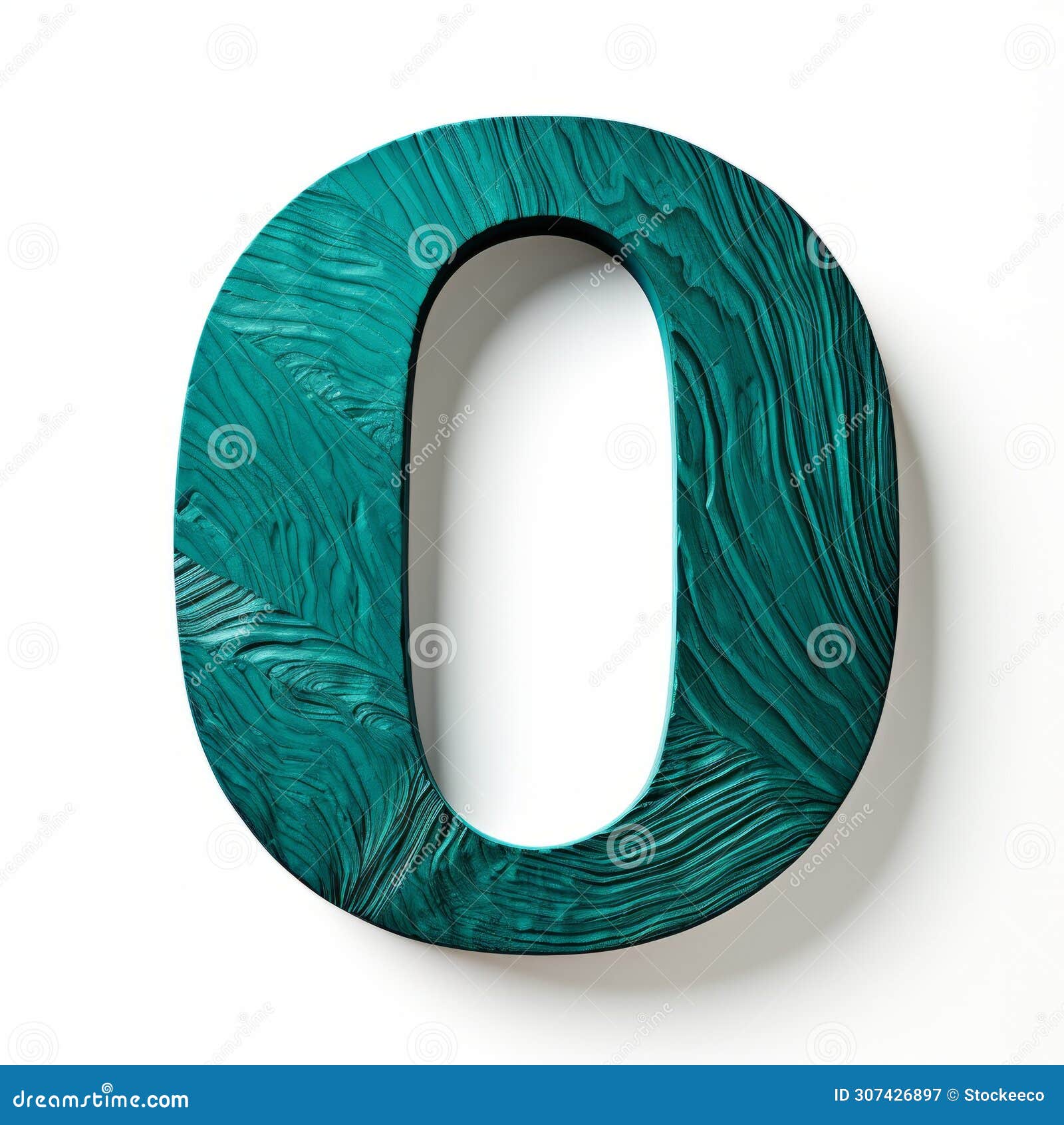 turquoise wooden letter o: texture-rich surface inspired by nobuo sekine and justin gaffrey