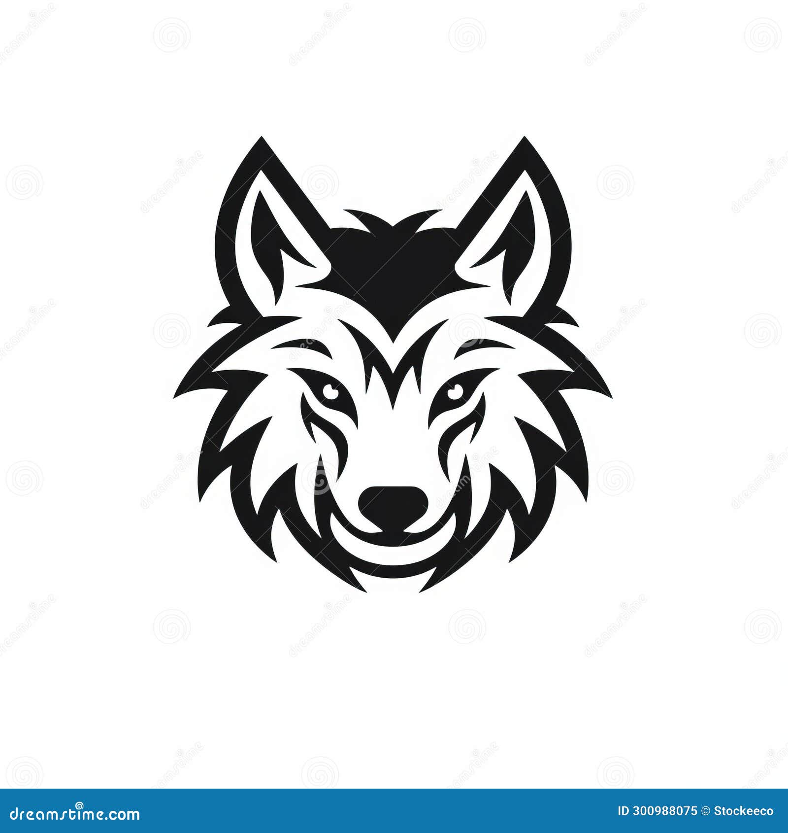 high quality black and white wolf head logo by bojan jevtic