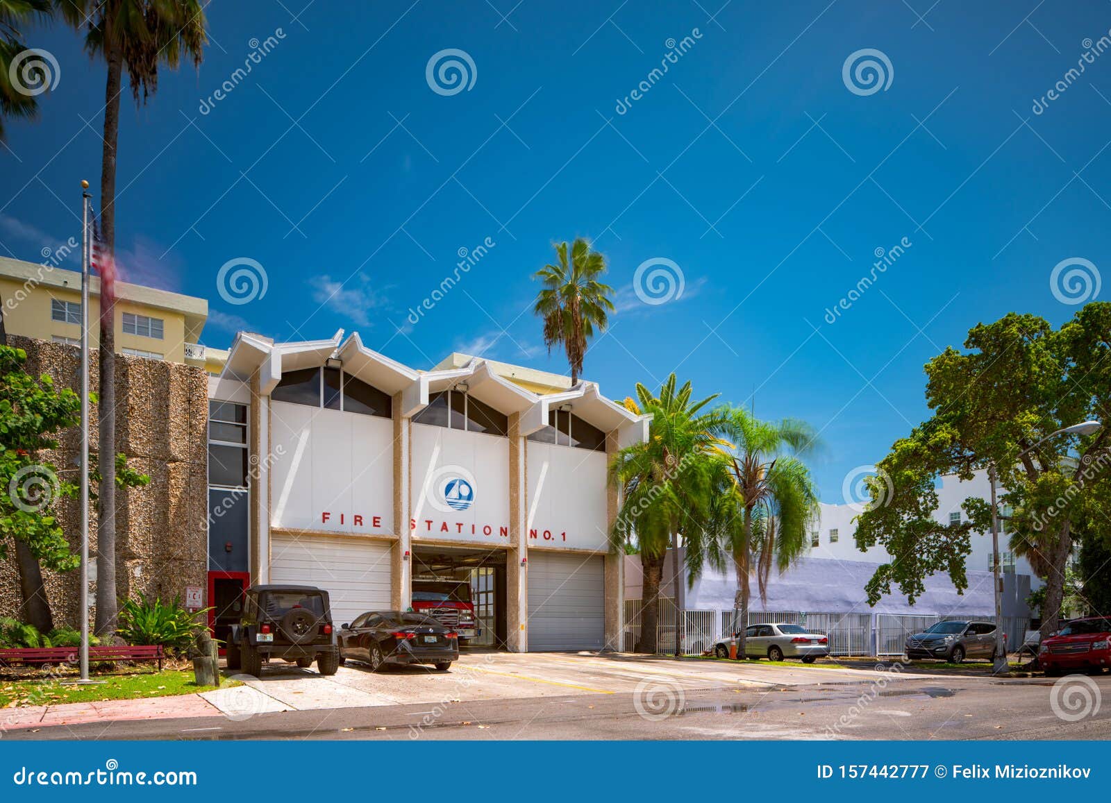Photo of Fire Station Number 1 Miami Beach Florida Editorial