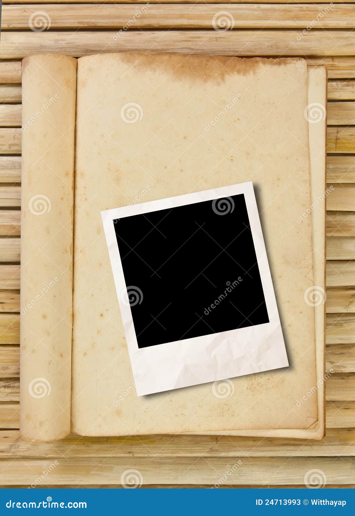 Photo frame with book stock image. Image of pattern, card 24713993