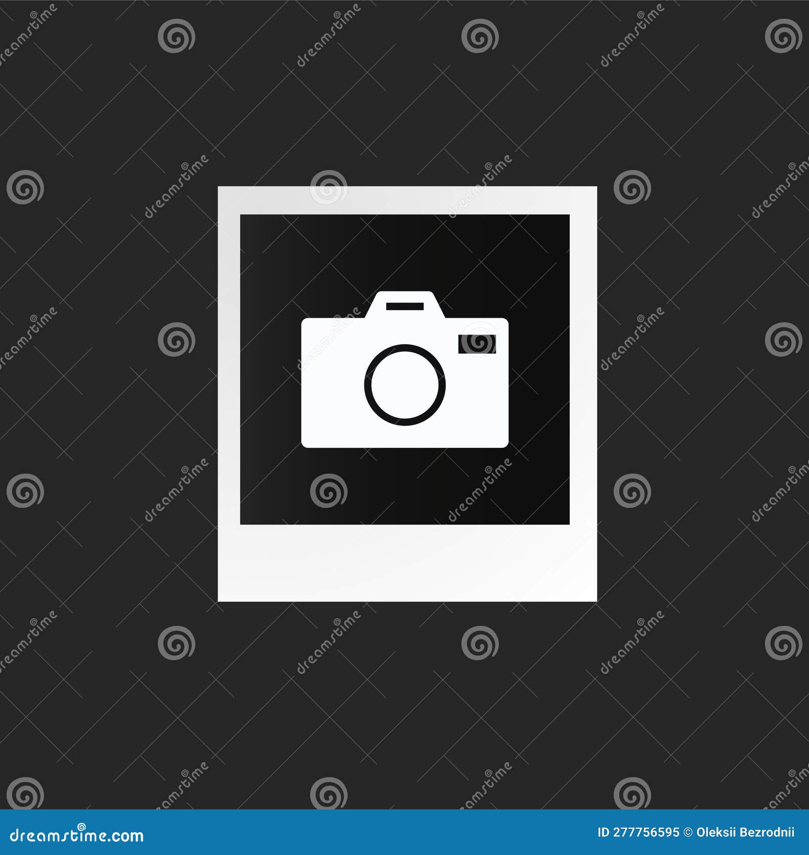 Photo Frame with Camera. White Square for Pictures and Paintings Stock Vector Illustration of