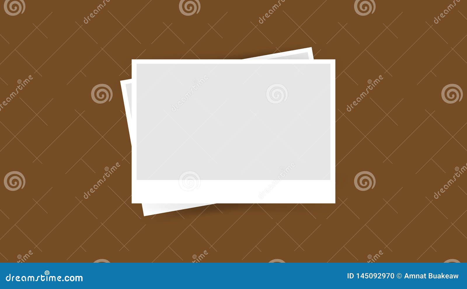 Photo Frame Template Isolated On Brown Background, Frames Photo Collage