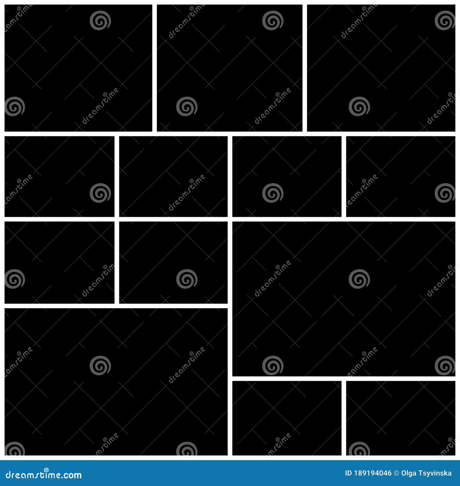 Photo Frames Collage. Template for Wall Gallery. Vector Illustration