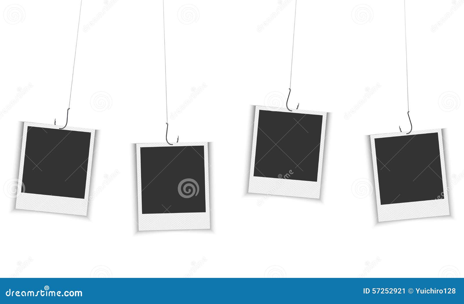 Photo Frames Hanging on Fishing Hook Stock Vector - Illustration of hook,  insert: 57252921