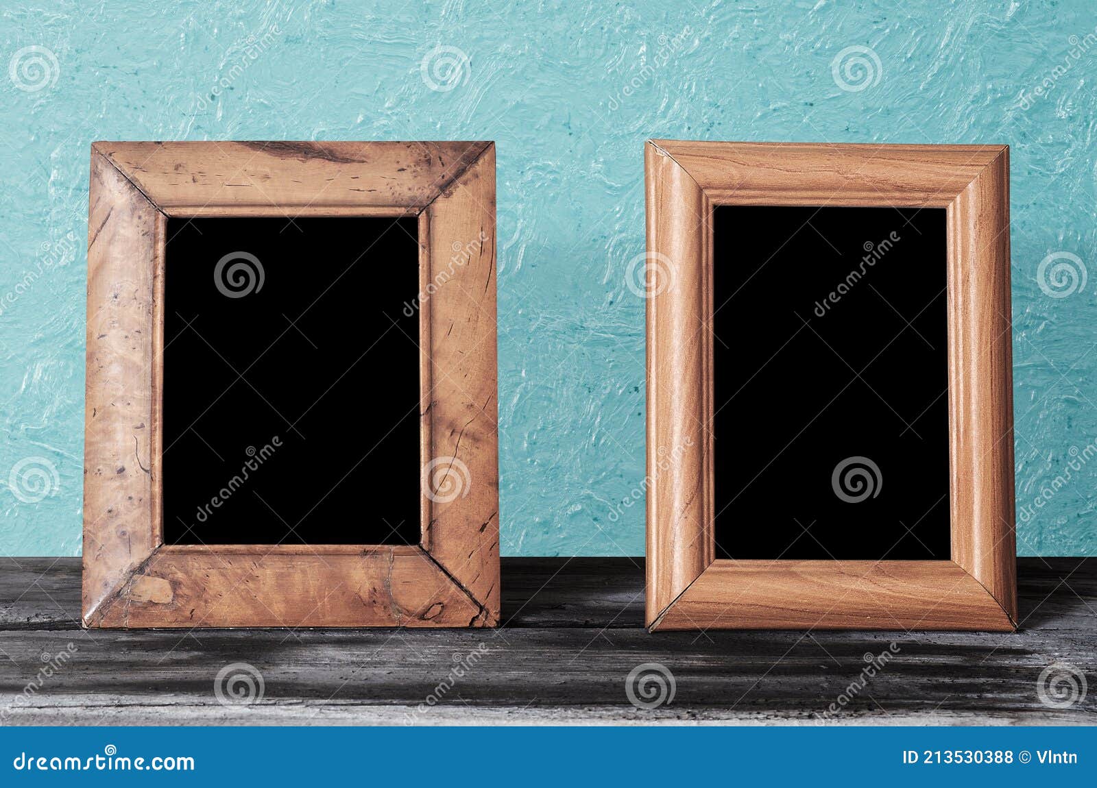 Photo frames on table stock photo. Image of interior 213530388