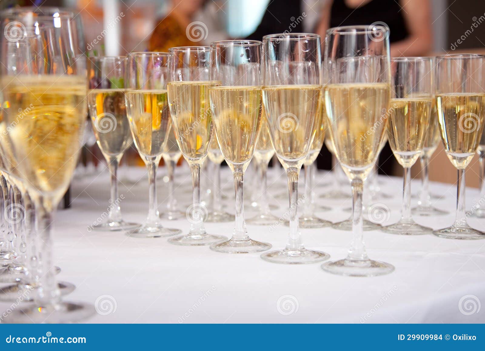 Glasses of Champagne on Festive Table Stock Photo Image of joyful
