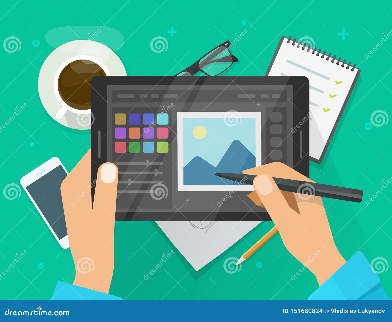 Photo or Graphic Editor on Tablet Vector Illustration, Flat Cartoon Graphics Tablet Screen with Design or Image Editing Stock Vector - Illustration of freelance, program: 151680824 Photo or Graphic Editor on Tablet Vector Illustration, Flat Cartoon Graphics Tablet Screen with Design or Image Editing Stock Vector - Illustration of freelance, program: 151680824