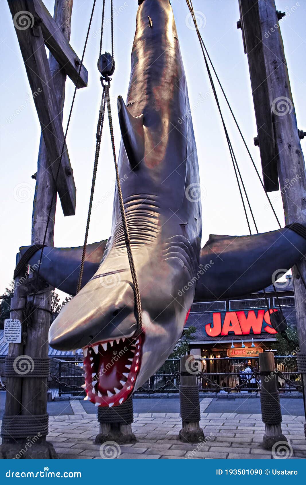 Photo of the hanging JAWS editorial image. Image of icon - 193501090