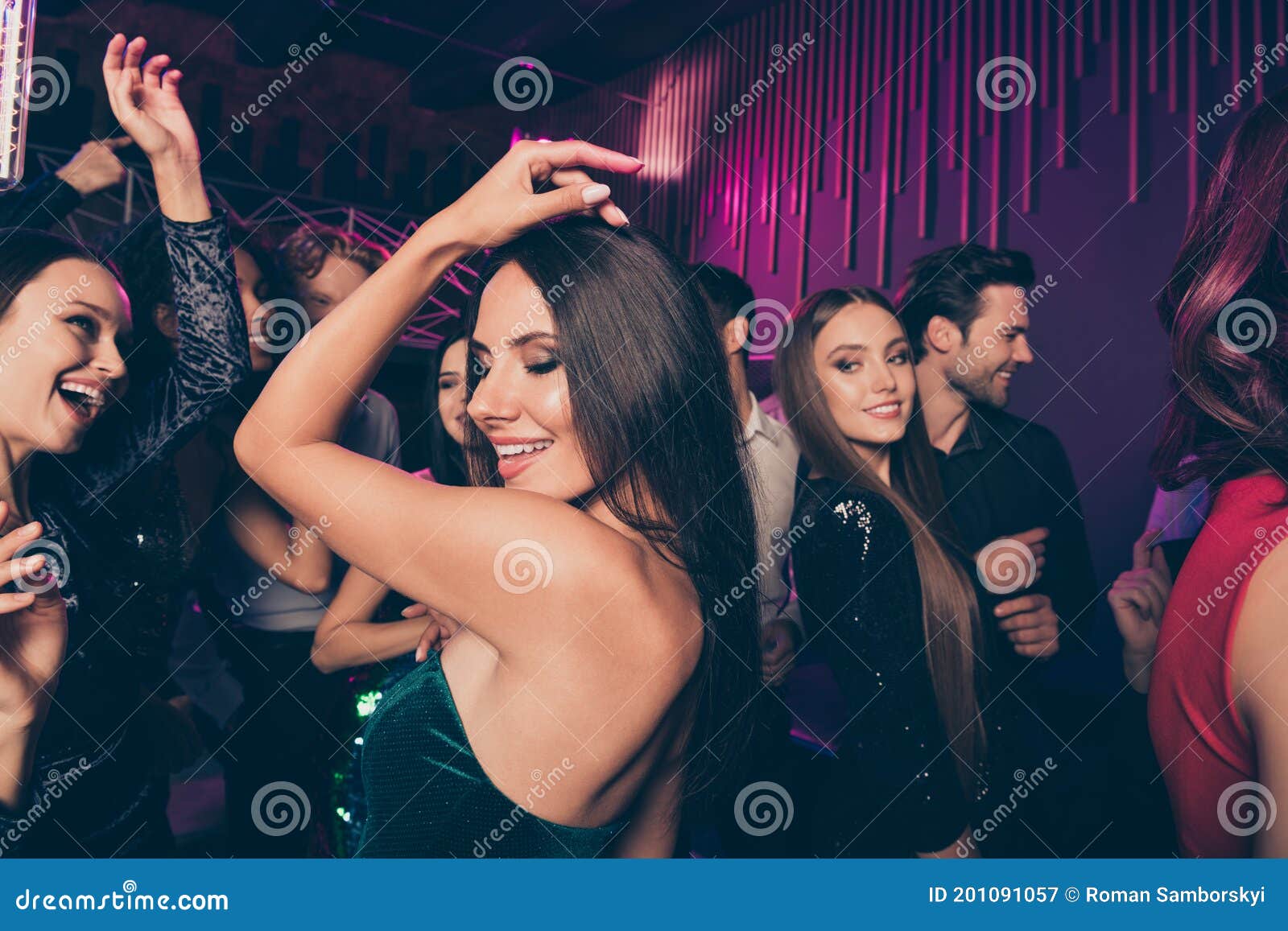 Photo of Happy Girl Dancing at Dance Floor with Friends Chilling ...