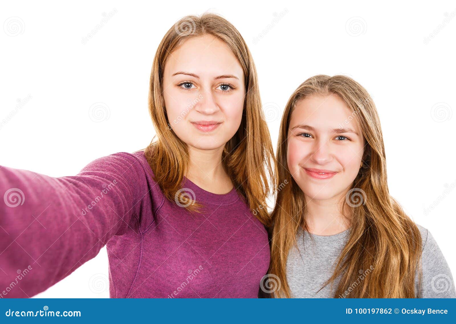 Happy young sisters stock photo. Image of love, attractive - 100197862