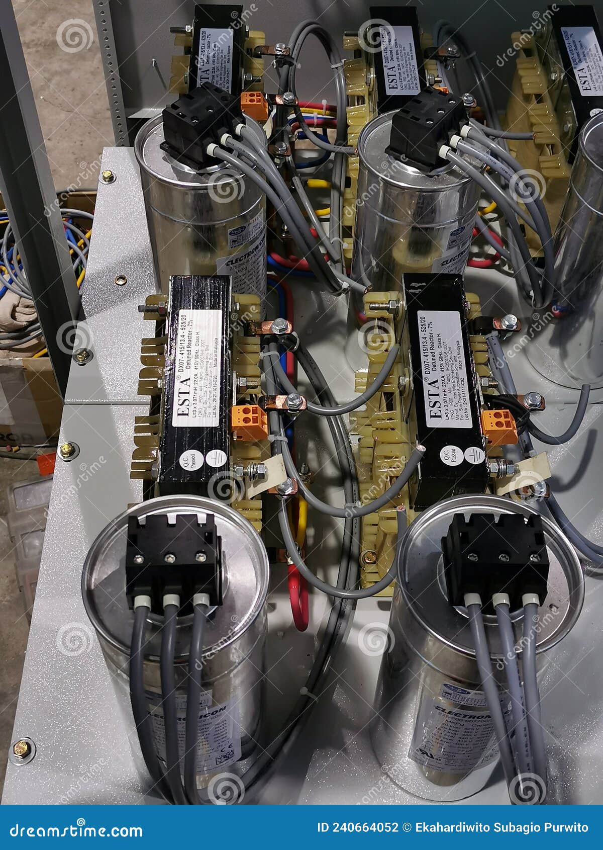 Photo of Harmonic Reactor with Capacitor Bank in Electrical