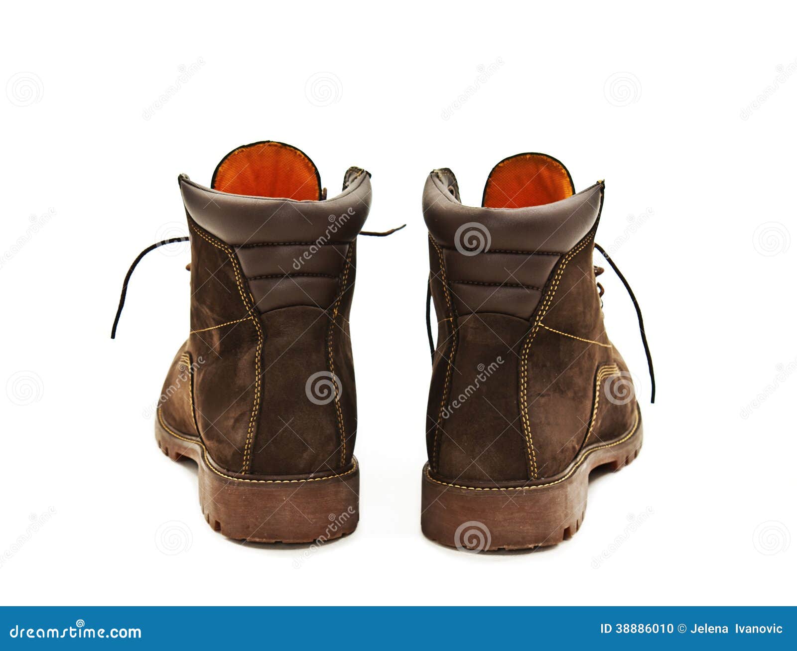 Photo of Man S Boots from the Back Stock Photo - Image of boots, orange ...