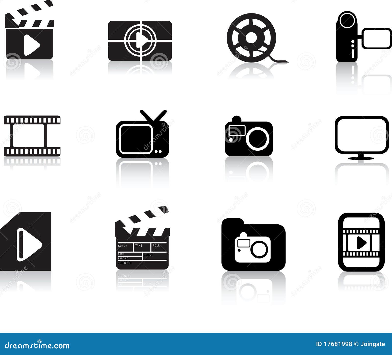 photo and multimedia icon set