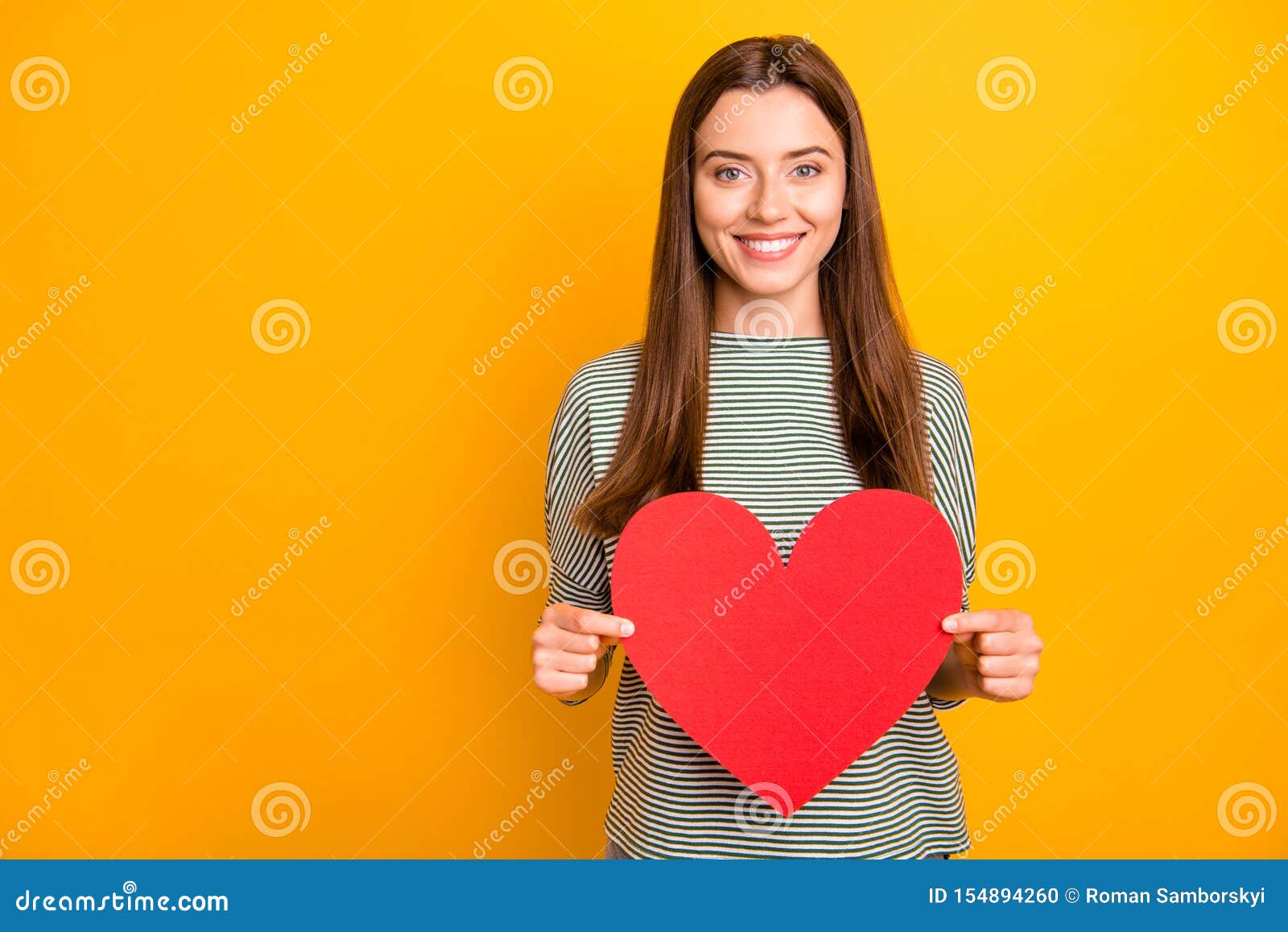 Photo of Nice Beautiful Charming Enchanting Girl Holding Red Heart of ...