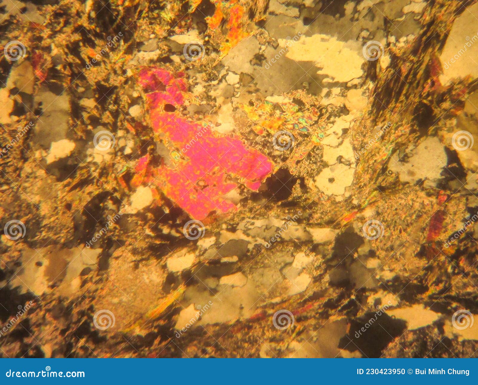 photo of the optical mineralogy and thin section microscopy of petrography