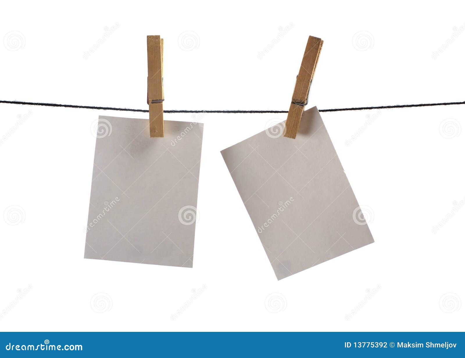 Photo Paper Hanging On Pins Stock Photo Image of insert, paper 13775392