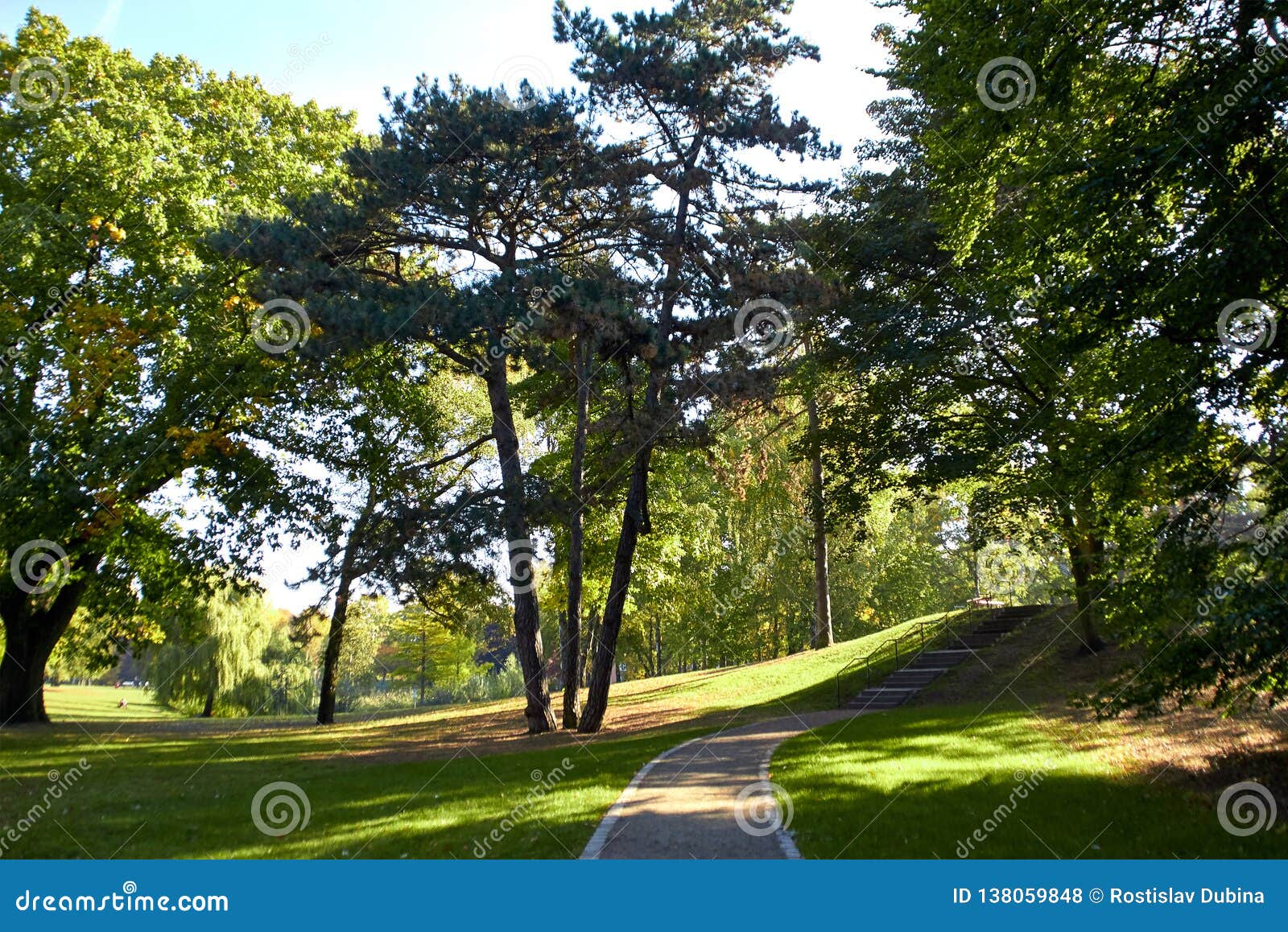 Photo of a Park in a German City. Beautiful Nature of Germany. Green Park of Hamburg. Park Paths for Walking People. Beautifu Stock Photo of fall, beautifu: 138059848