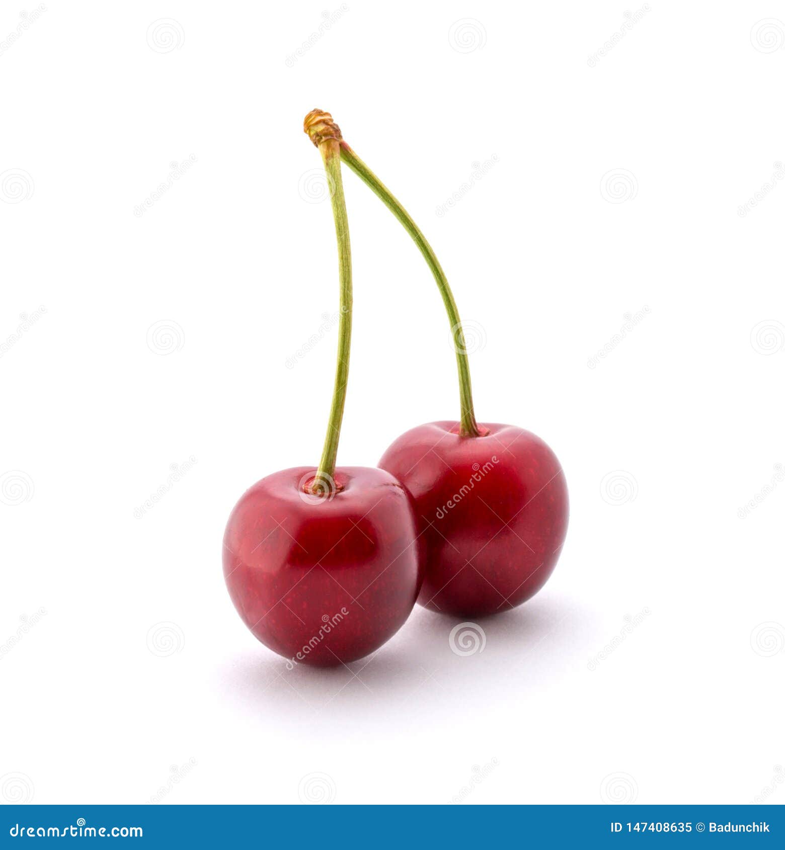 Photo of Red Cherries Isolated on White Background Stock Image - Image ...