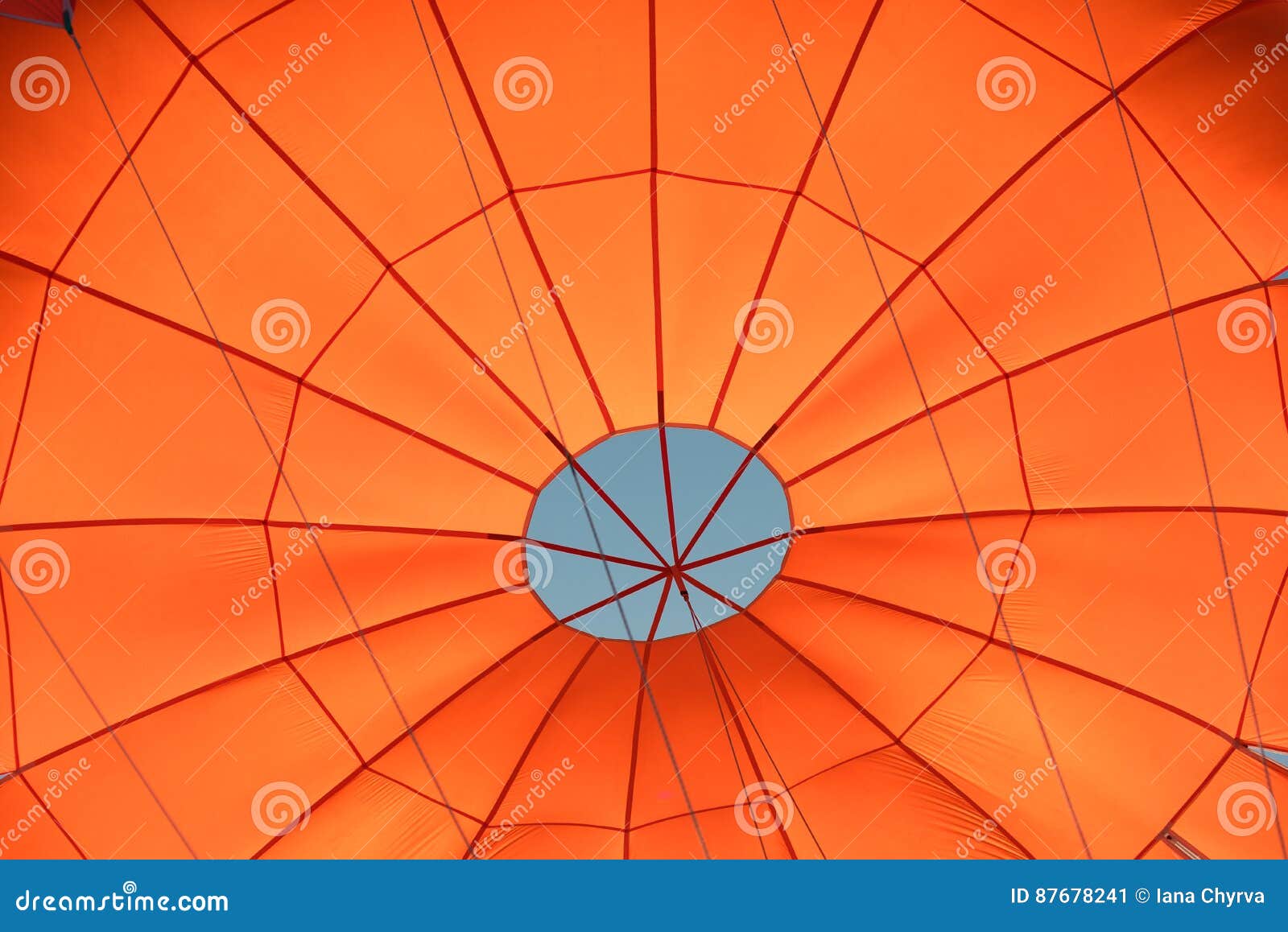 Photo of a Red Parachute from Inside Stock Image Image of paragliding