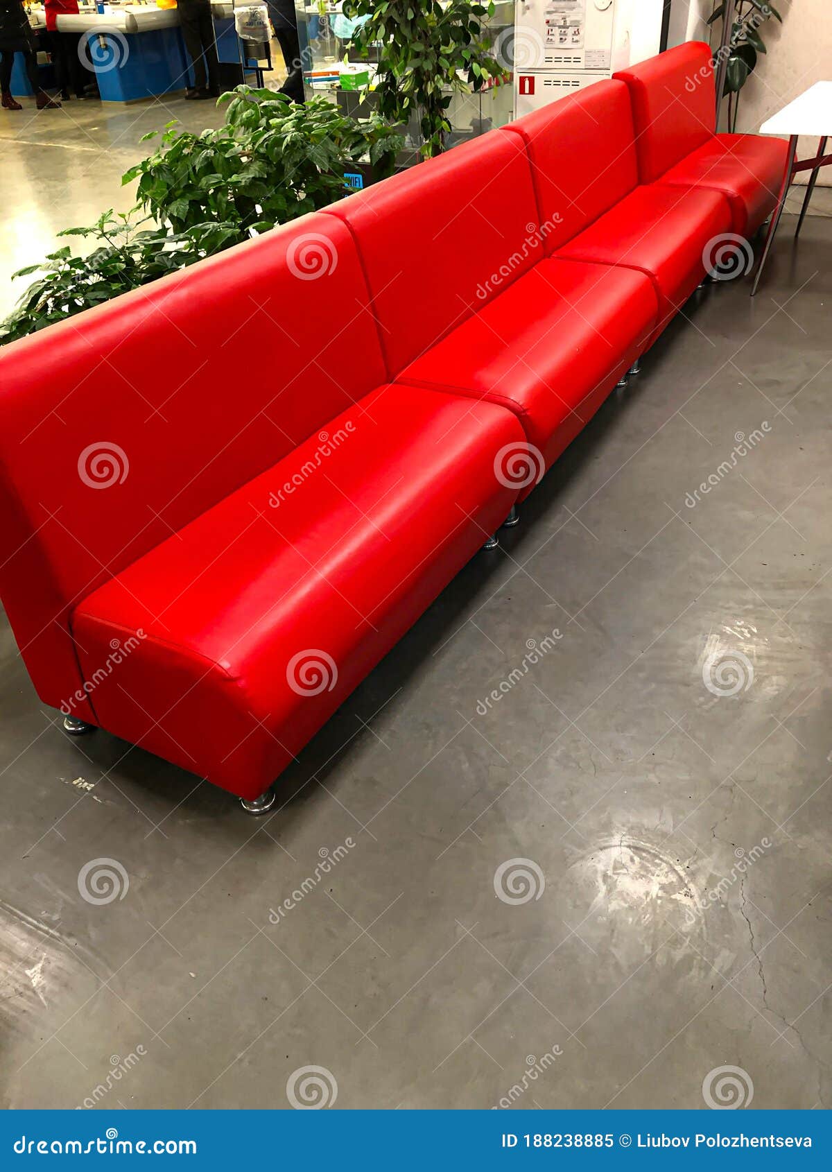 Photo Red Sofa Imitation Leather Stock Image Image of comfortable