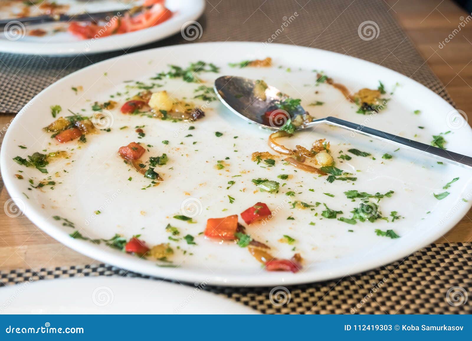 a plate that is at rest on the kitchen table