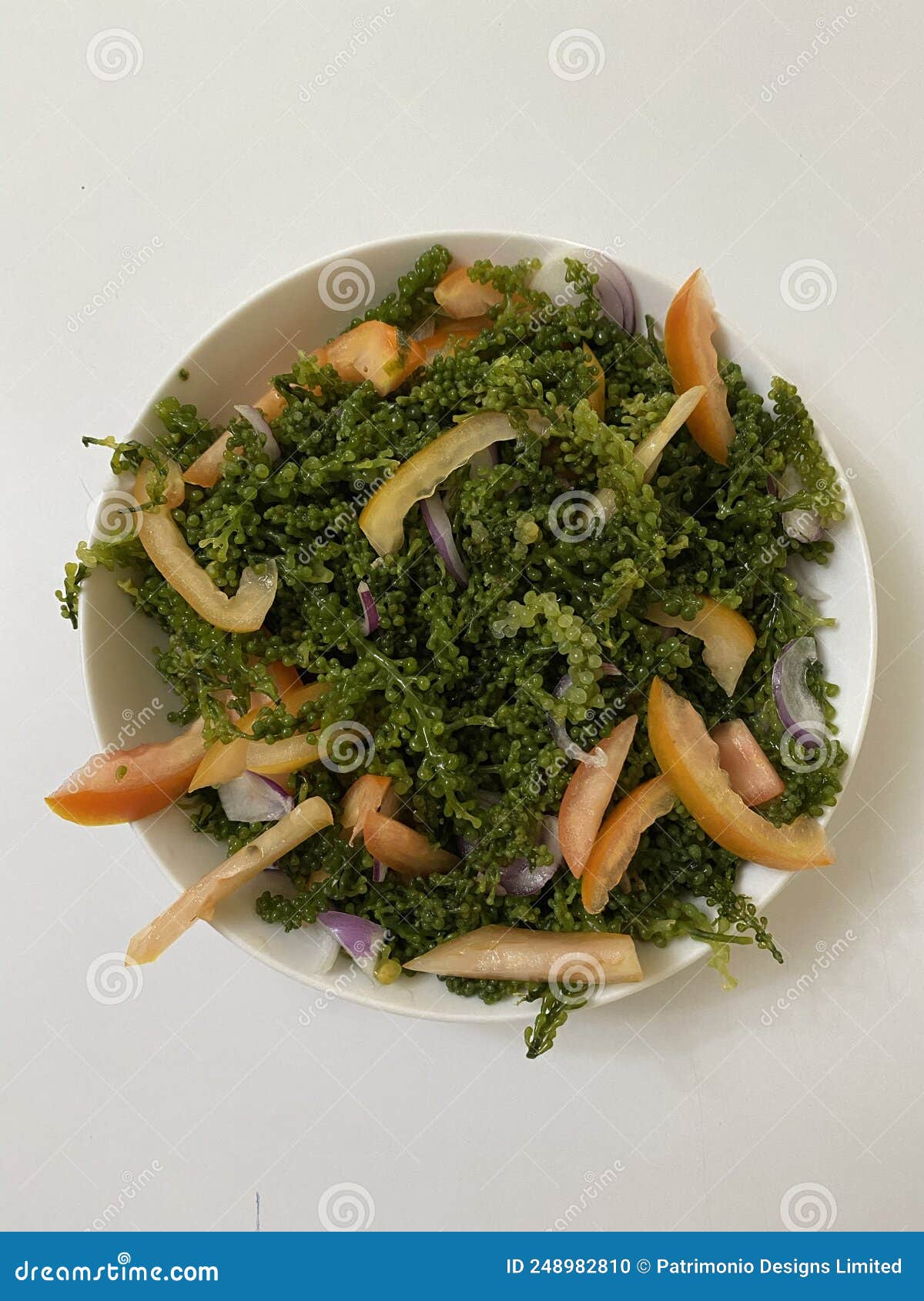 photo of sea grapes salad or lato on bowl filipino dish