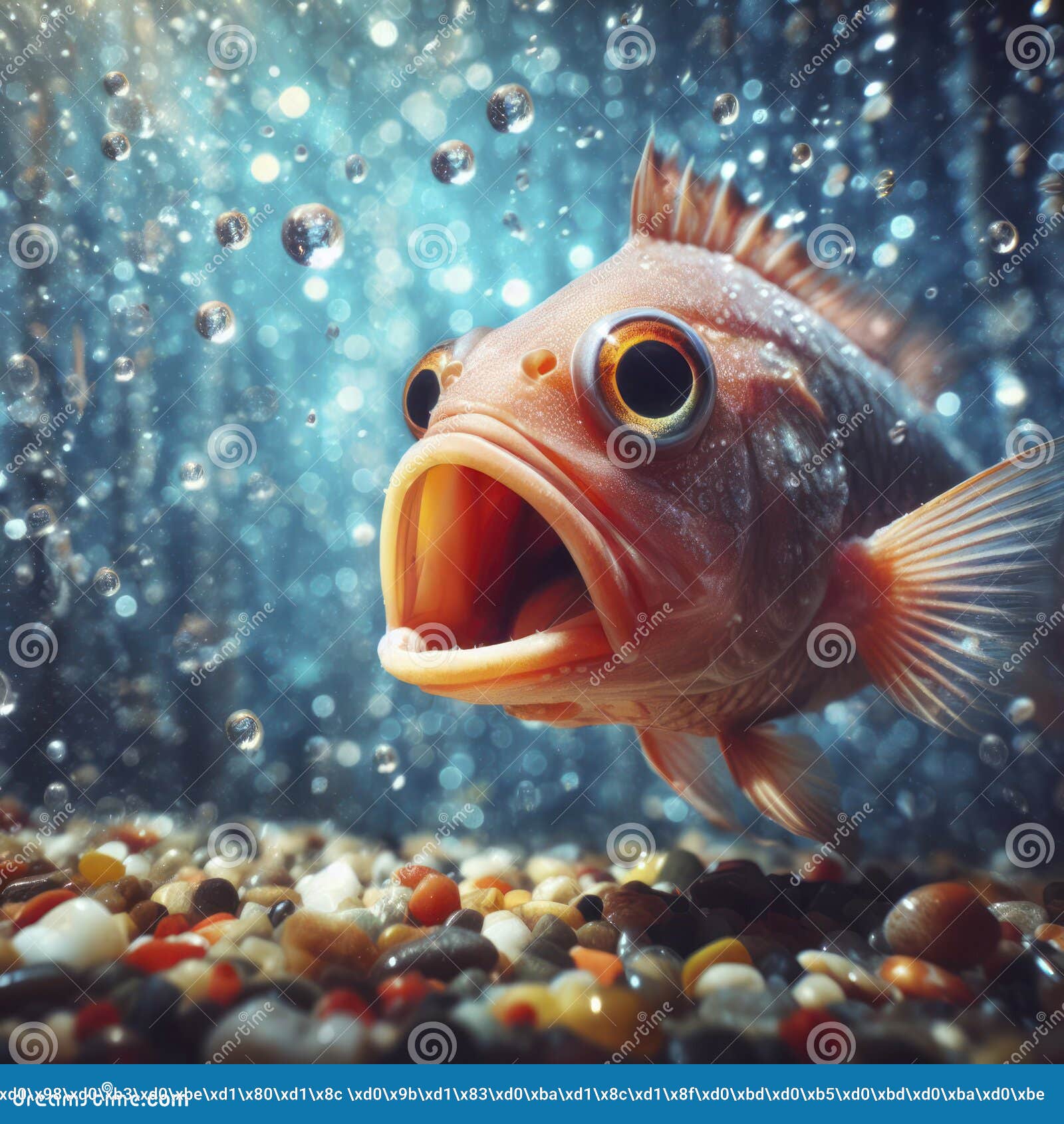 Photo of a Shocked Real Fish on Underwater Bokeh Background. Ai Generative  Stock Illustration - Illustration of undead, shocked: 297729675