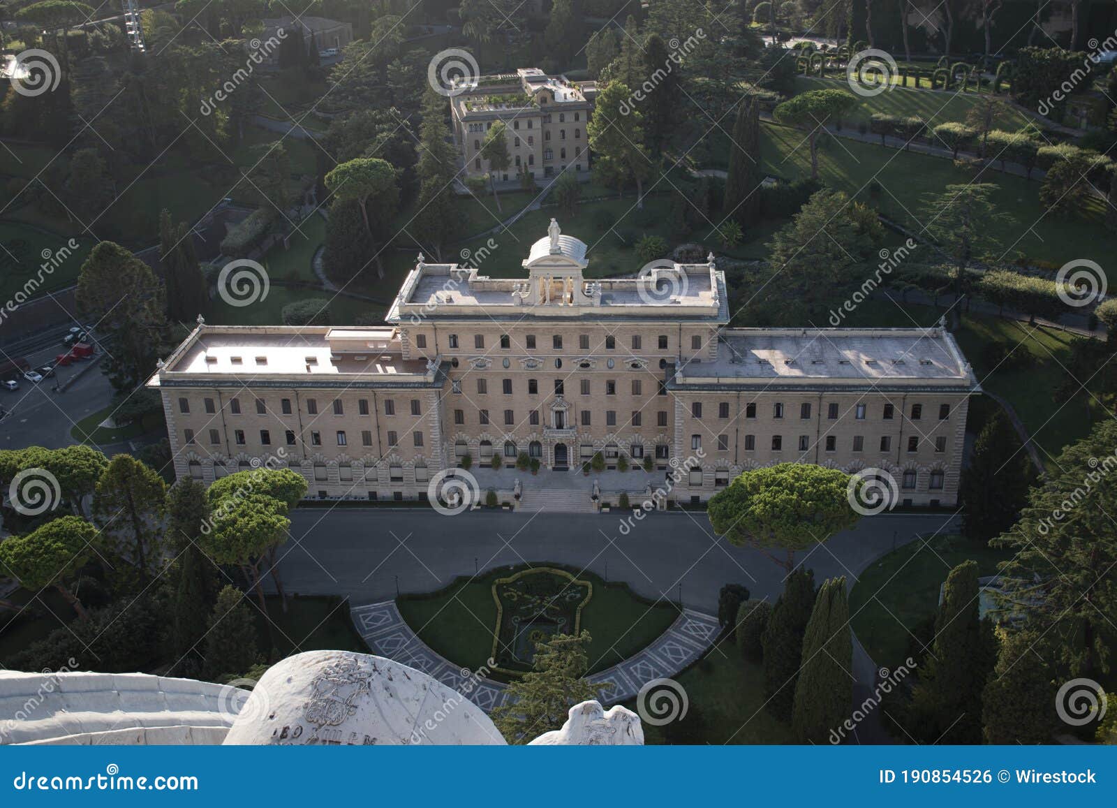 photo shot from the heights of the vatican to the church santa maria regina della famiglia in rome