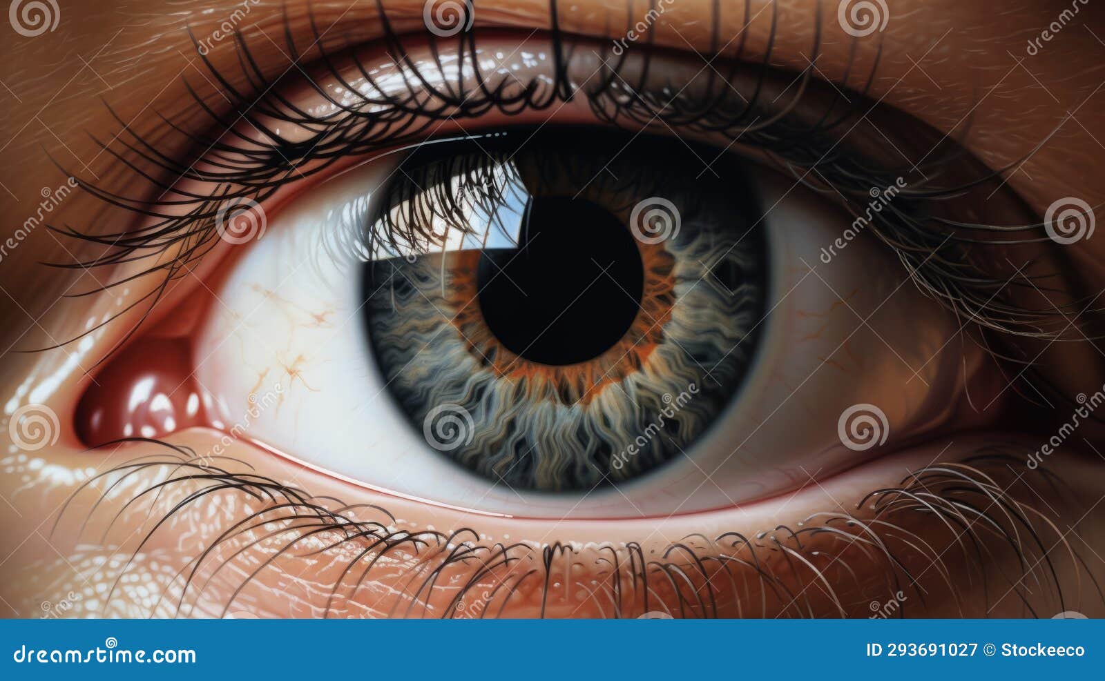 scared eyes: hyperrealistic portrait of an attractive person's eye