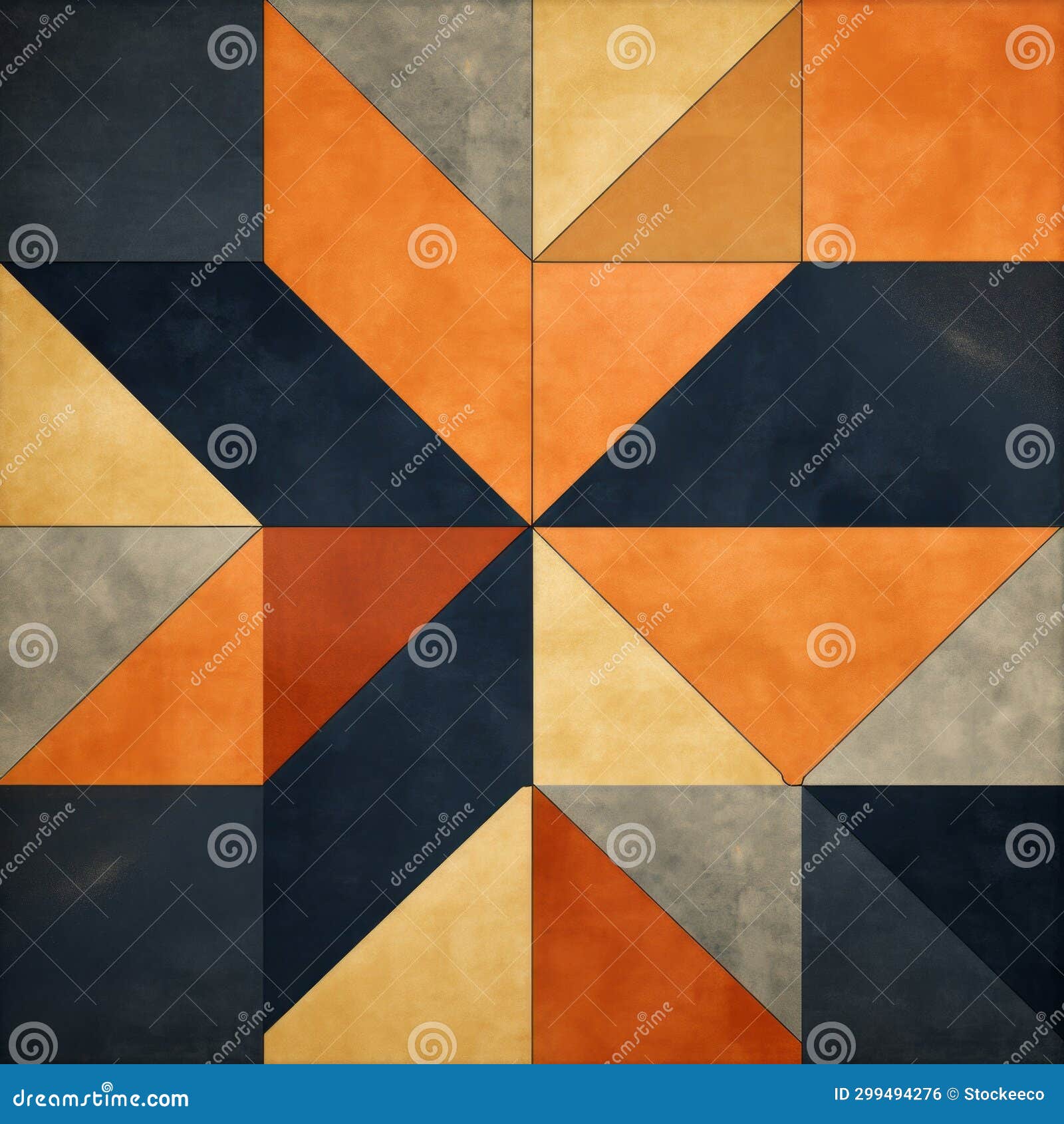 vibrant geometric pattern with blue, yellow, and orange
