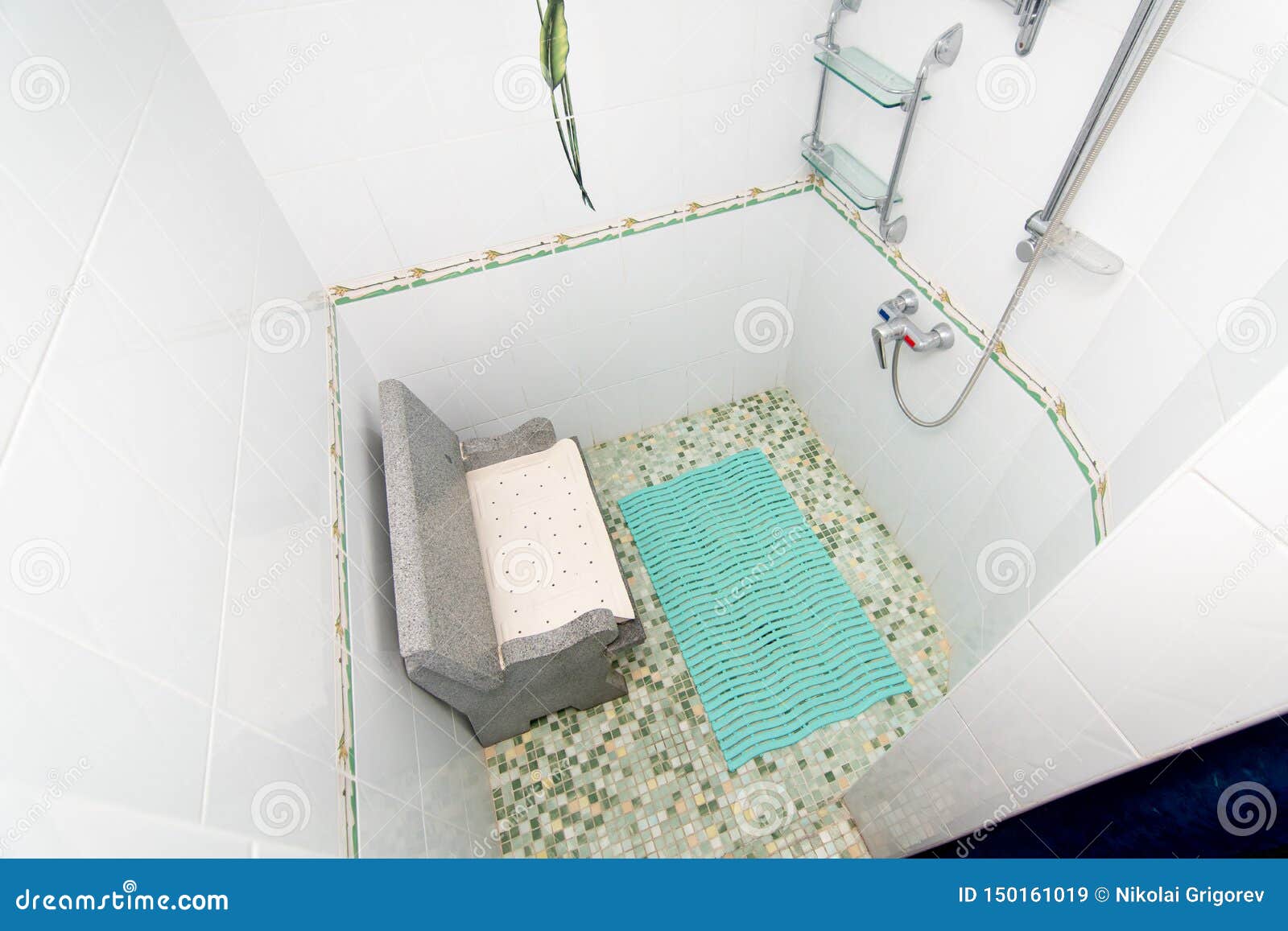 The Photo of the Shower Room with a Seat Stock Image Image of seat