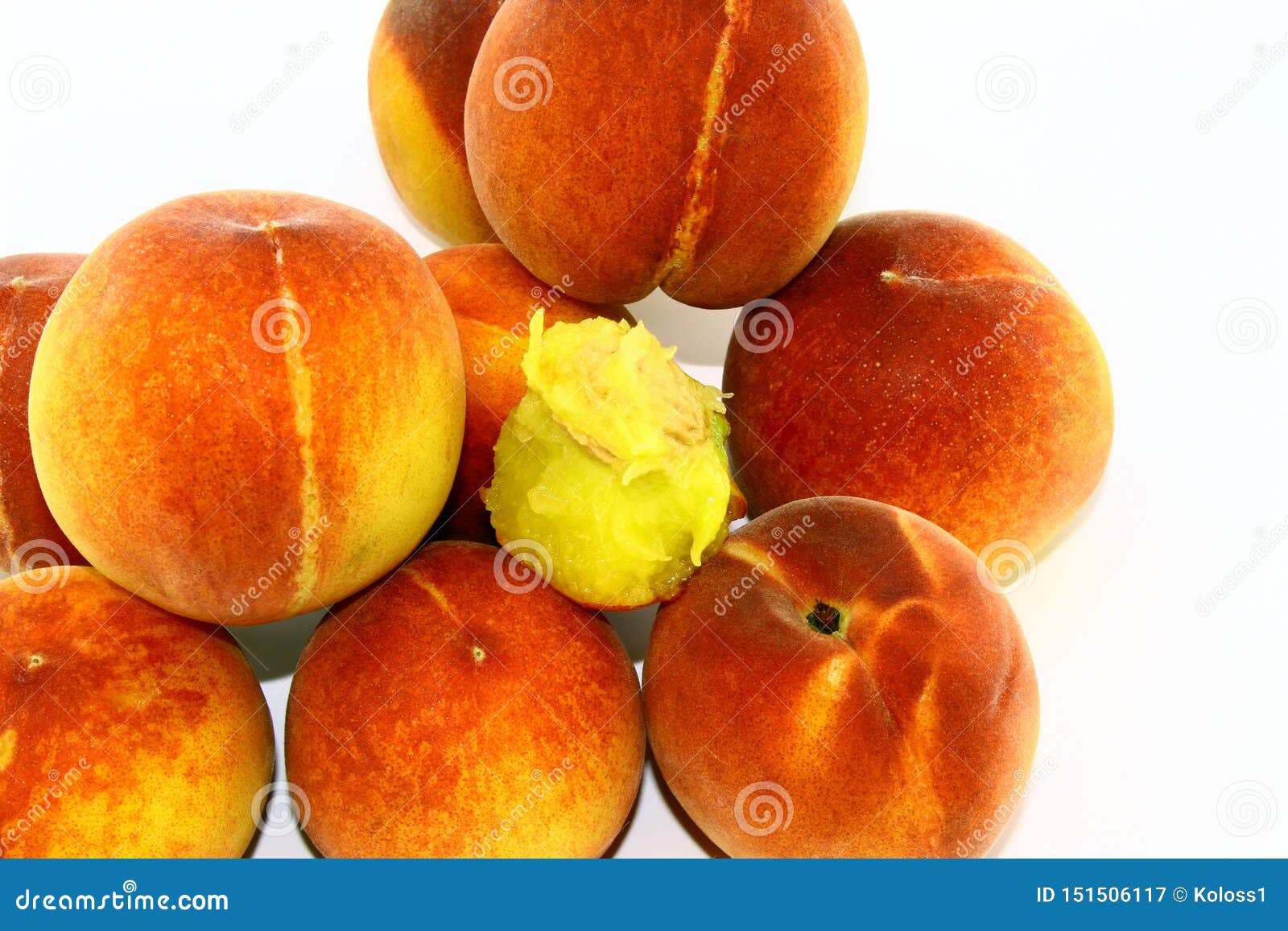 Pitted Peach on White Background Stock Image - Image of circle, healthy:  151506117