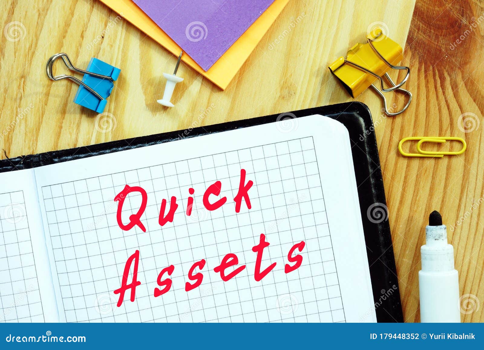 The Photo Shows Quick Assets. Notepad, Heap Stock Photo Image of