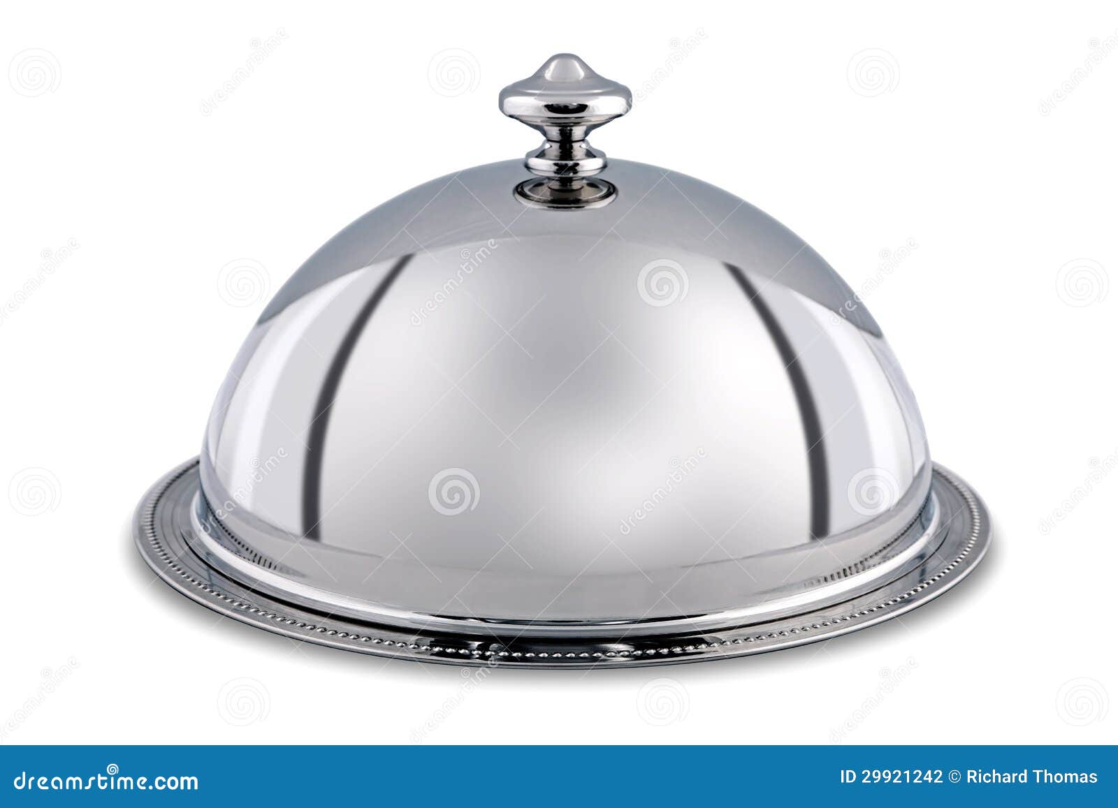 silver dome or cloche  with clipping path.